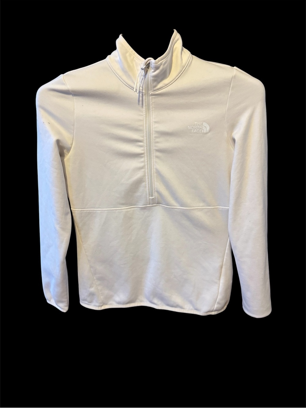 The North Face women's White Half-Zip Pullover used once size S like new